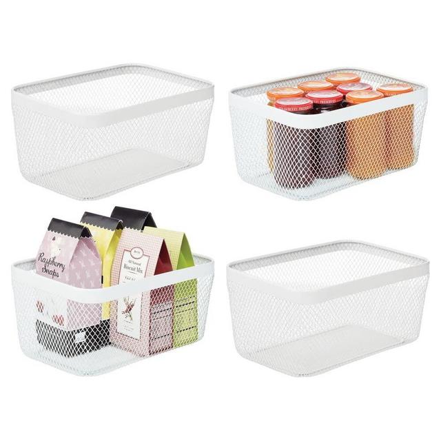 EASTIN Plastic Storage Clear Bins with Lid，Stackable Pantry