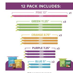 GripStic Bag Clips. 12pc, Assorted
