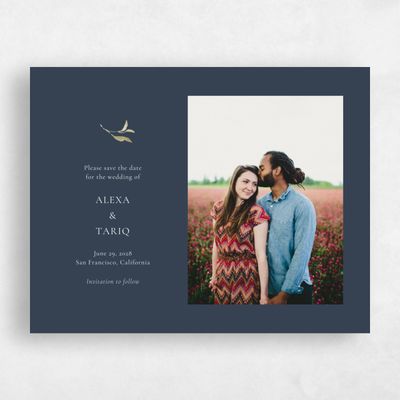 Grayed Navy, Blue Wedding Save the Date - Somerset Photo