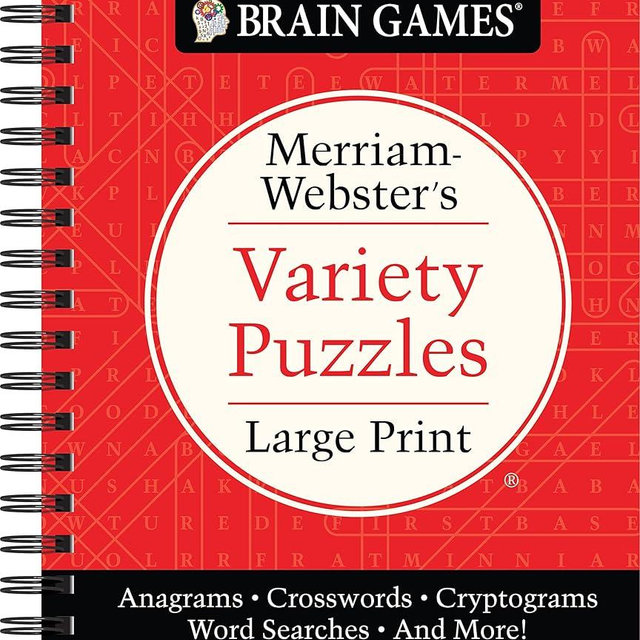Brain Games - Merriam-Webster's Variety Puzzles Large Print: Anagrams, Crosswords, Cryptograms, Word Searches, And More! (Brain Games Large Print)