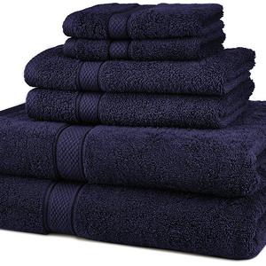 Pinzon Blended Egyptian Cotton 6-Piece Towel Set, Navy