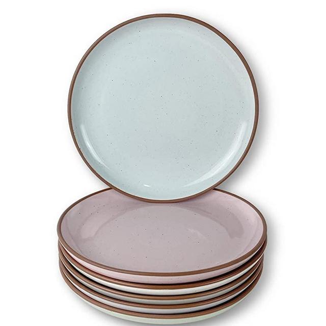 Mora Ceramic Plates Set 7.8 In Set Of 6 The Dessert Salad Appetizer Small  Dinner