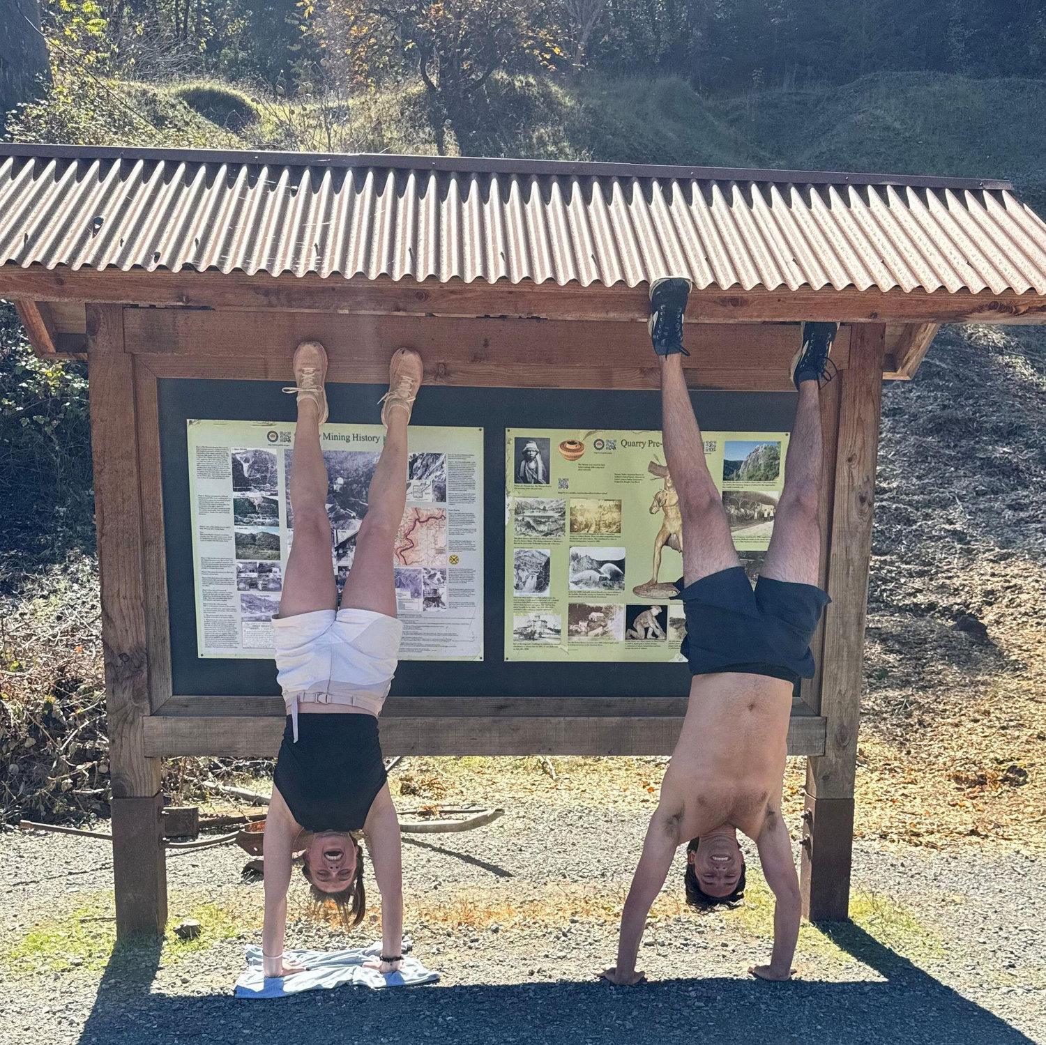 Handstands near the confluence trail.