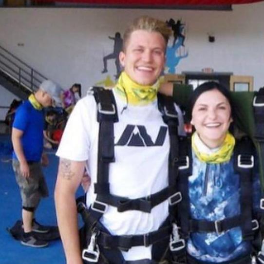 Mitch took me on a date to go sky diving and he asked me to be his girlfriend afterwards. :)