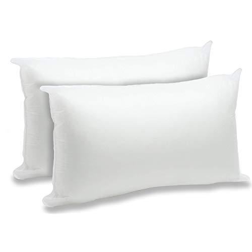 Foamily 2 Pack - 12" x 20" Premium Hypoallergenic Lumbar Stuffers Pillow Inserts Sham Square Form Polyester, Standard/White