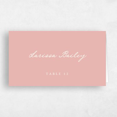 Dusty Peach, Orange Wedding Place Card - Dolores
