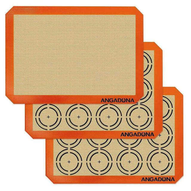 Silicone Baking Mat Sheets Set, Easy Clean &Non-Stick Food Grade Reusable Baking Mat, 3 Half Sheet Cookie Baking Mats Silicone for Oven, Make Macarons, Cookies, Pizza, Bread and Pastry