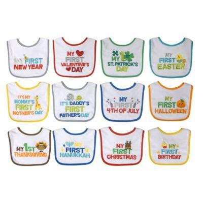 Neat Solutions® 12-Pack Baby's 1st Year Holiday Bib Set