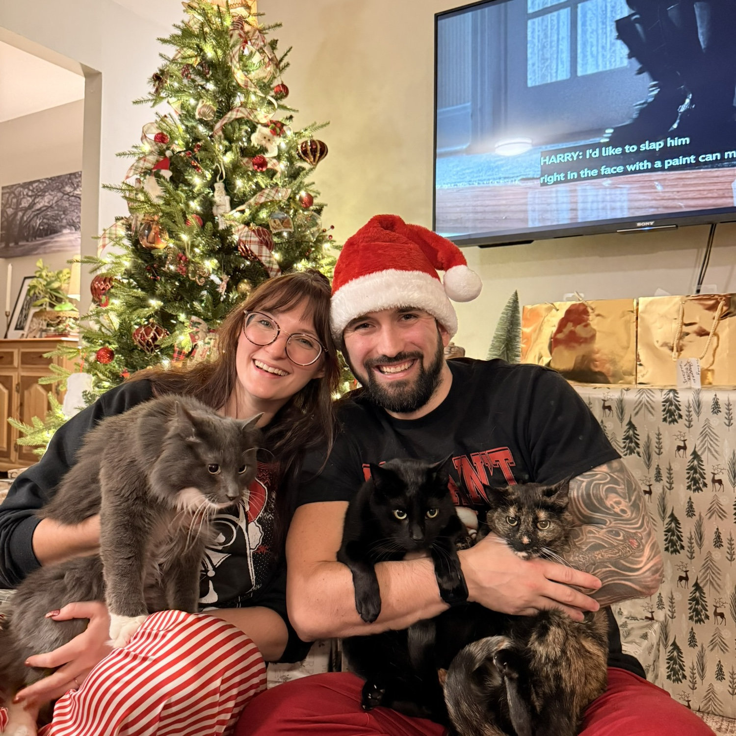 Our first Christmas living together <3 with our children