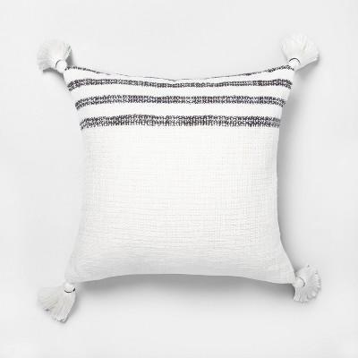 Stripe Throw Pillow Sour Cream / Railroad Gray - Hearth & Hand™ with Magnolia