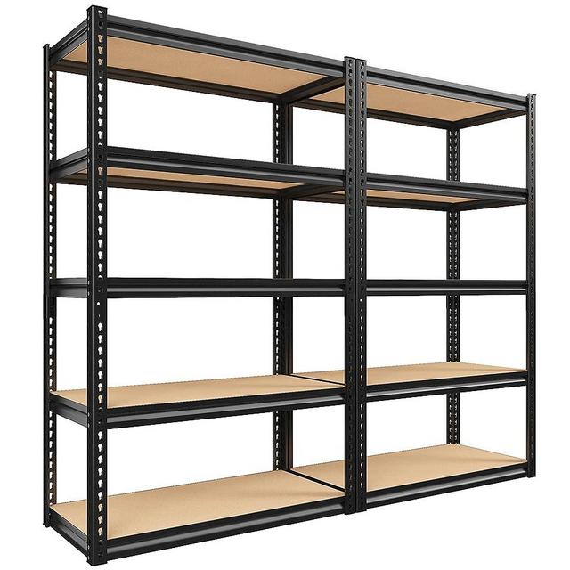 REIBII 72" H Garage Shelving 5 Tier Garage Storage Shelves 2000LBS Metal Storage Shelves Heavy Duty Shelving Storage Shelving Unit for Warehouse Pantry Basement Craft 72''*35.5''*11.8'' 2 Pack