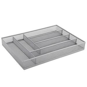 .ORG Powder-Coated Large Mesh Cutlery Tray in Silver