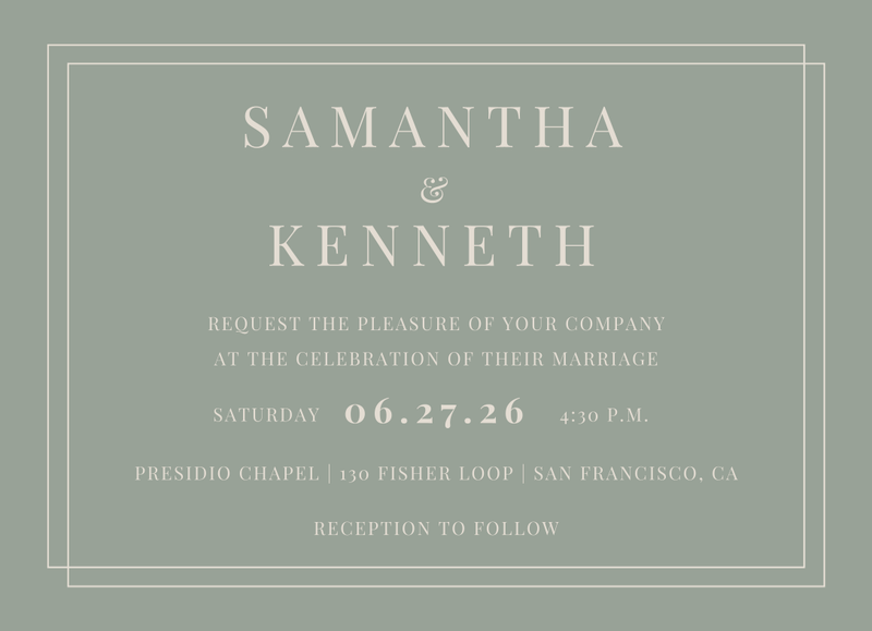 Dessau Landscape | Deep Sage | Zola Wedding Invitations