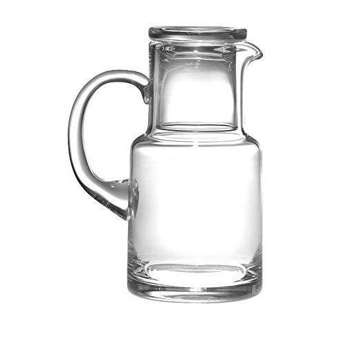 Barski - European Quality Glass - 2 Piece Water Set -Bedside Night Water Carafe/Desktop Water Carafe - With Handle - With Tumbler - Carafe is 20 oz. - Made in Europe