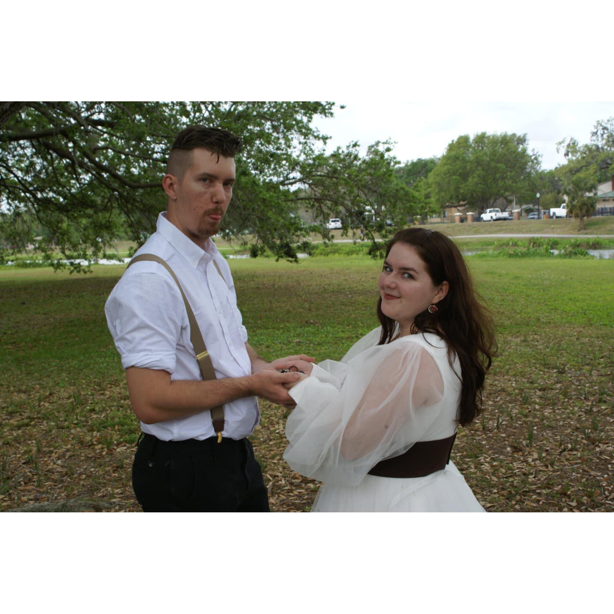 A silly moment during our engagement photos.