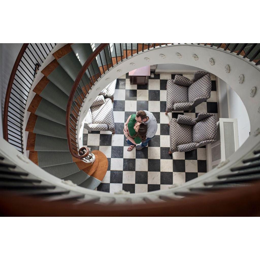 spiral staircase at the Barney Library