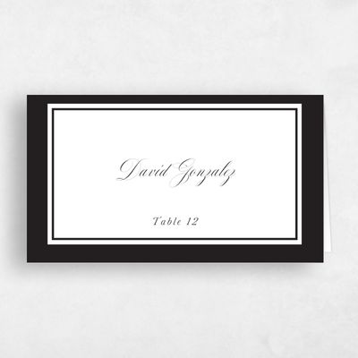 White Typography Wedding Place Card - Essex