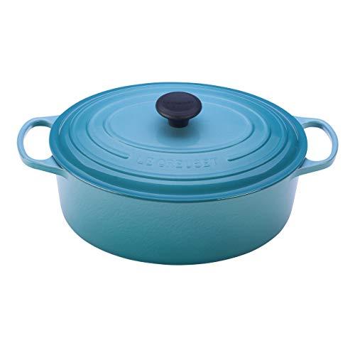Le Creuset Signature Enameled Cast-Iron 6.75 Quart Oval French (Dutch) Oven, Caribbean