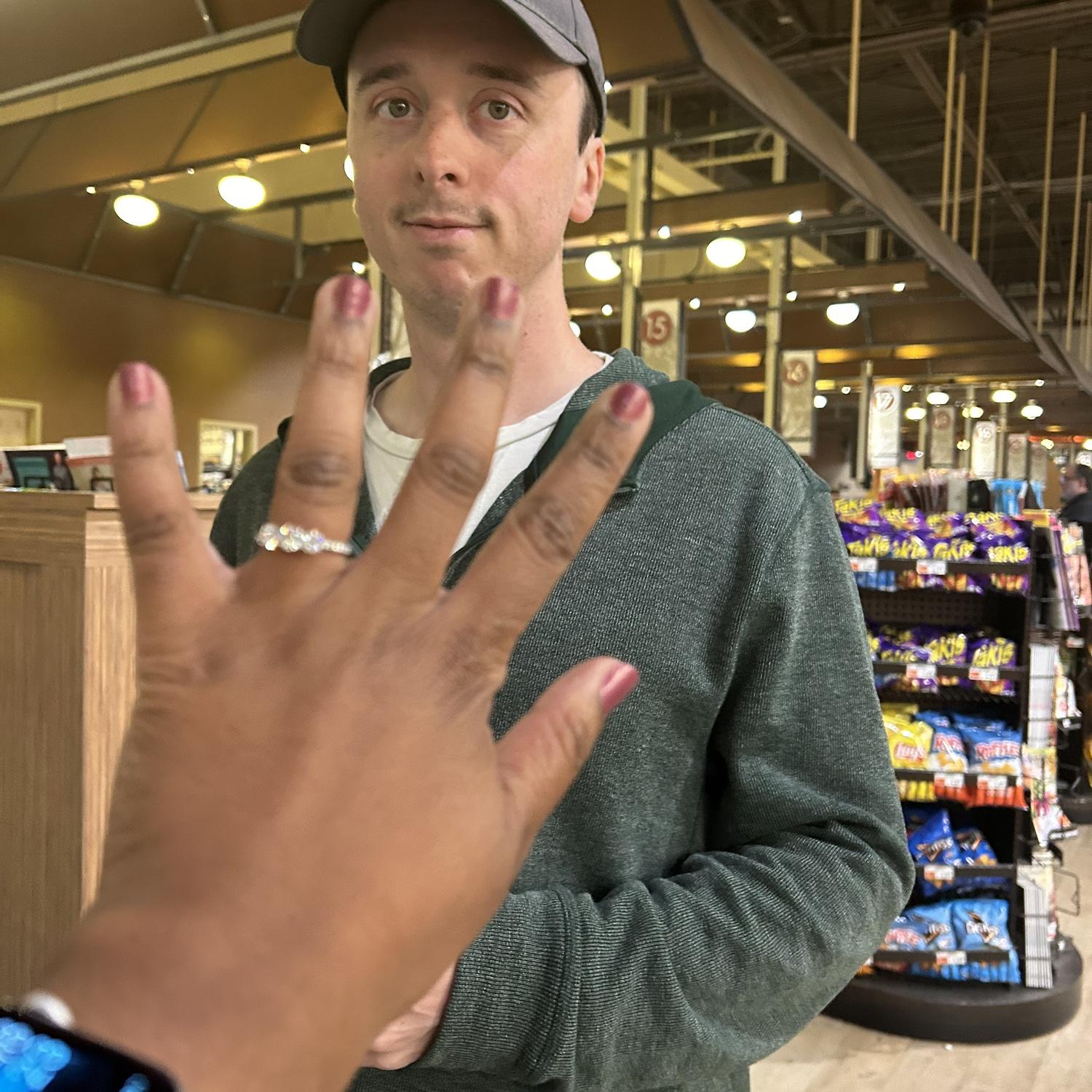 Grocery shopping with the new ring!