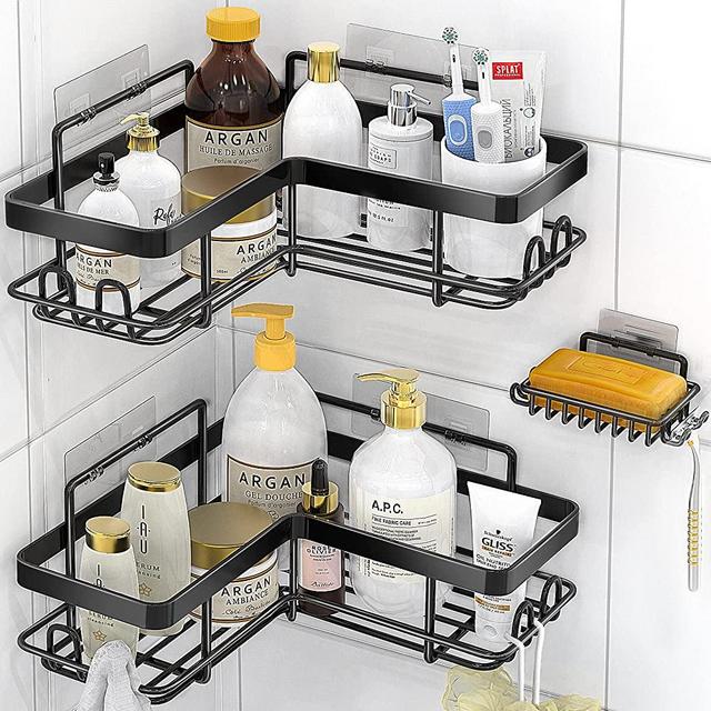 Moforoco 2 Pack Shower Caddy Adhesive for Replacement, No Drilling Large