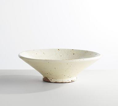 Terra Cotta Speckled Vase, White, Bowl, 5"H