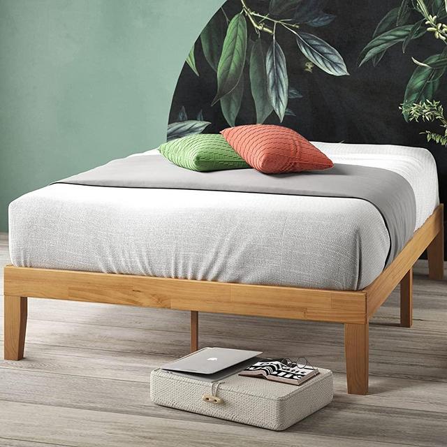 Zinus Frame 14 Inch Platform Bed/No Boxspring Needed/Wood Slat Support/Natural Finish, King
