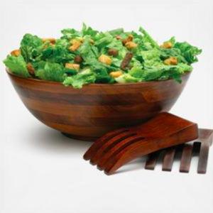 Footed Serving Bowl with Salad Hands