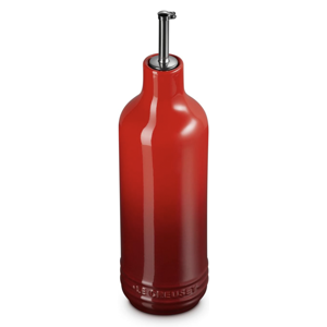 Le Creuest Stoneware Signature Oil Cruet, 20 oz., Cerise