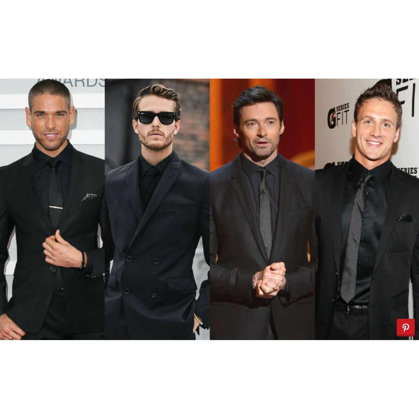 Dark colored shirts and ties
