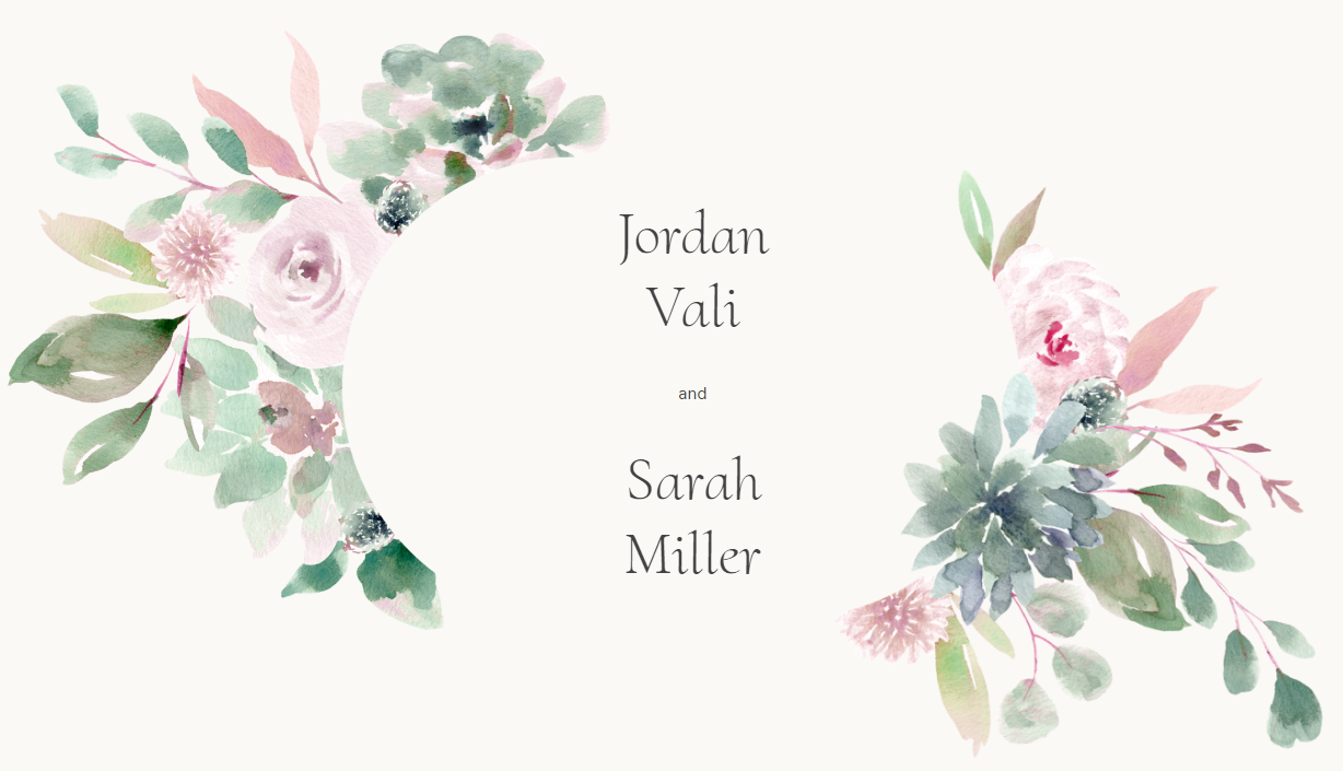 The Wedding Website of Sarah Miller and Jordan Vali