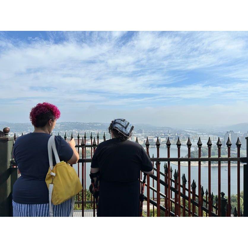 Looking over Pittsburgh from the top of the Ducquene Incline.