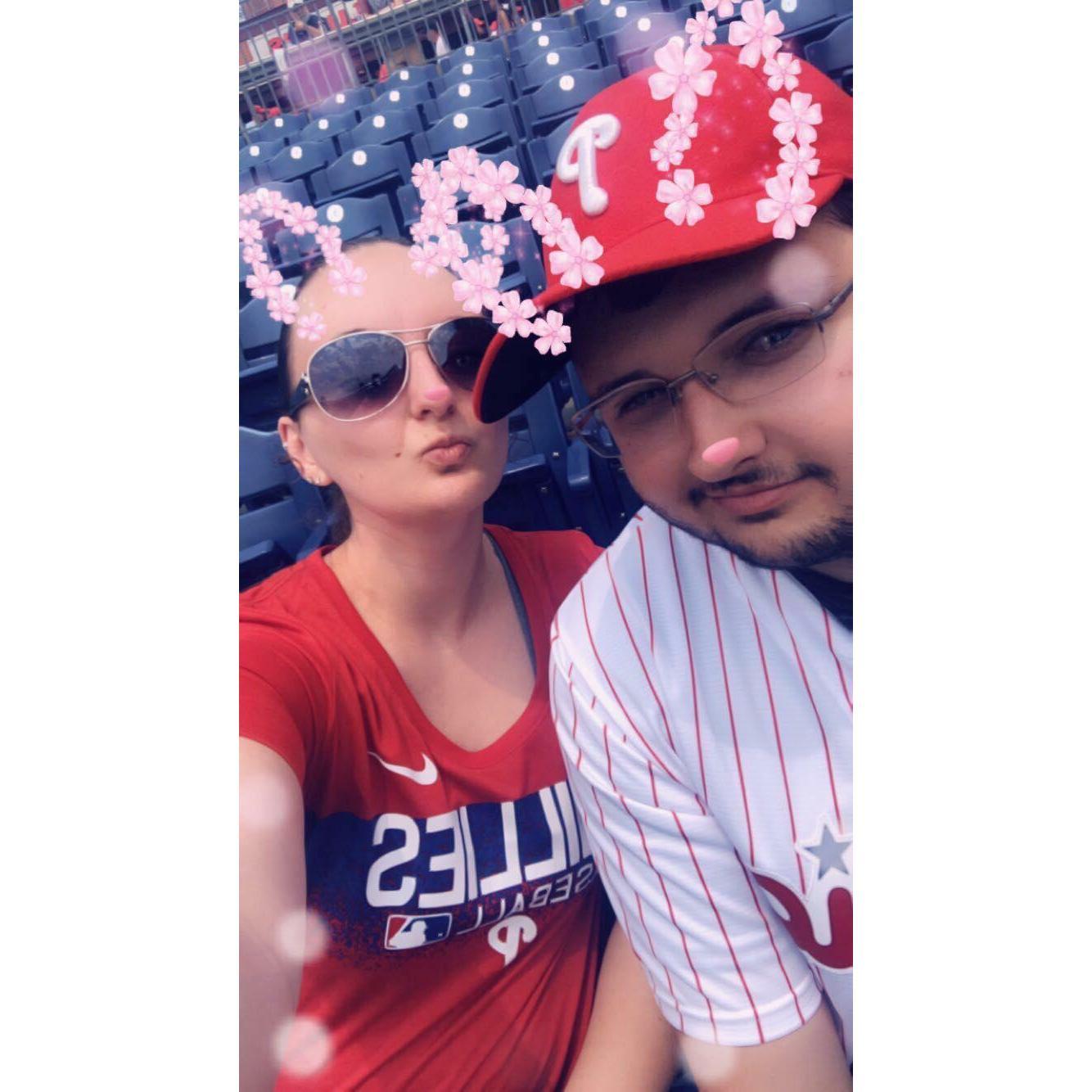 Us at a Phillies game!