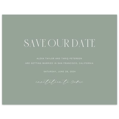 Sage, Green Wedding Digital Save the Date - Roberts Landscape