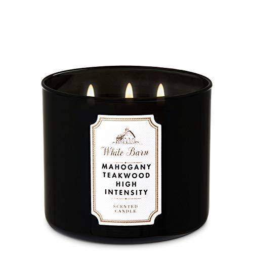 Bath & Body Works White Barn 3-Wick Candle in Mahogany Teakwood High Intensity