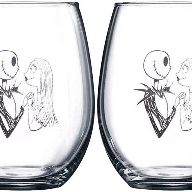 Nightmare Before Christmas Collectible Wine Glass Set (Jack & Sally)