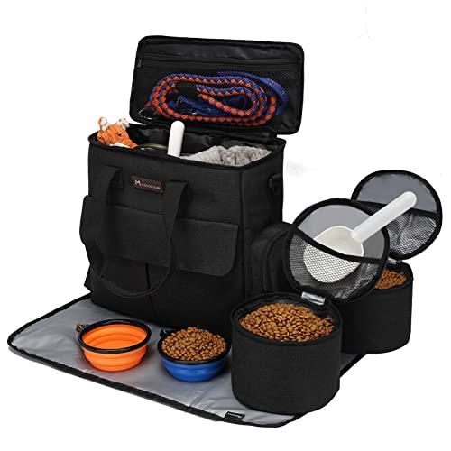 Modoker Dog Travel Bag,Weekend Pet Travel Set for Dog and Cat, Airline Approved Tote Organizer with Multi-Function Pockets