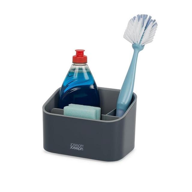 Joseph Joseph SinkStore Tiered Stainless-Steel Tidy Caddy, Kitchen Sink Organiser, Non-Slip, Plastic, One Size, Anthracite