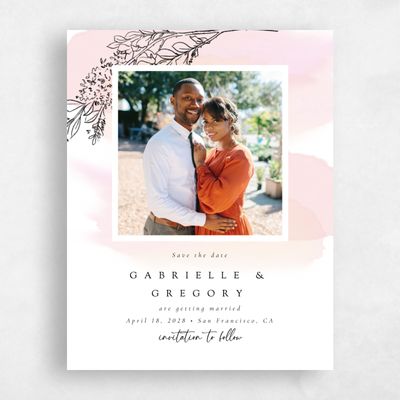 Soft Pink Wedding Save the Date - Lorraine Photo