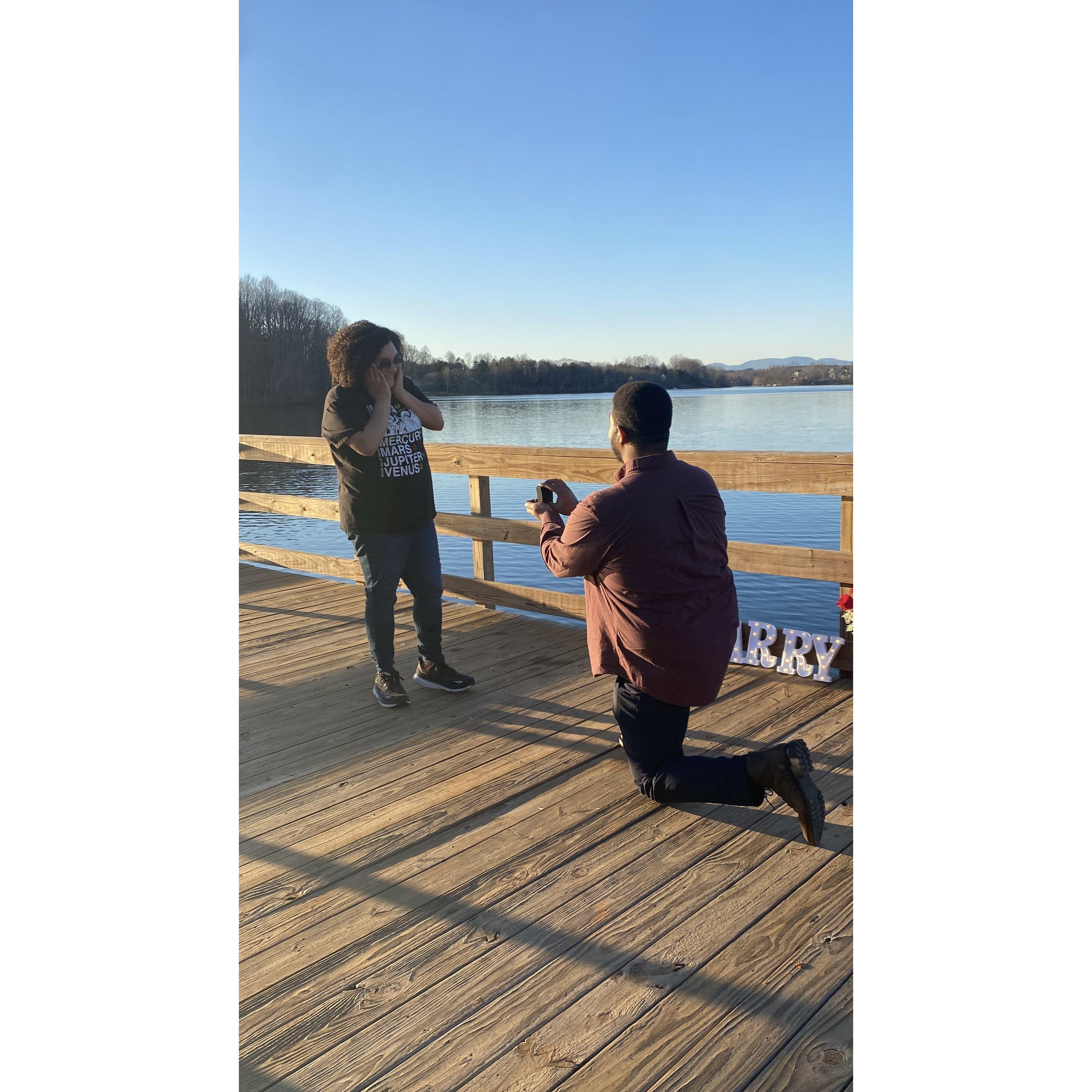 The moment he asked her to marry him.