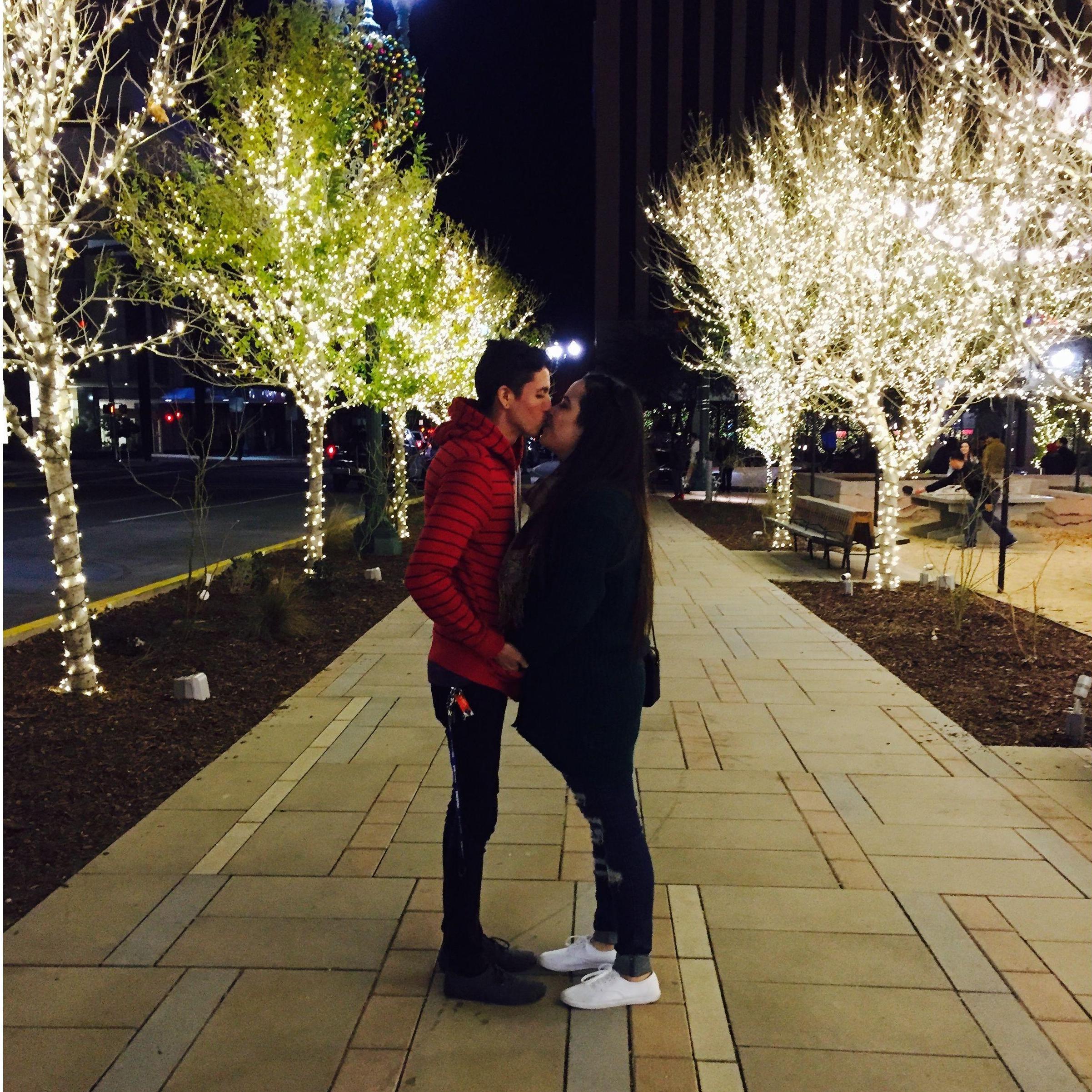 December 25, 2016. First Christmas together, ended the night at the Plaza downtown.