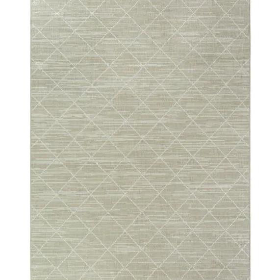 Hampton Bay Trellis Tan 8 ft. x 10 ft. Indoor/Outdoor Area Rug