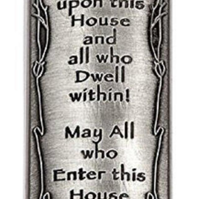 Bless This House Pewter Mezuzah Plaque