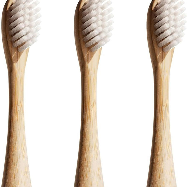 Lumineux Bamboo Replacement Heads 3 Pack - Exclusive to Lumineux Sonic Electric Toothbrush - Soft Bristle Bamboo Heads - Made with Eco Loving Renewable Bamboo