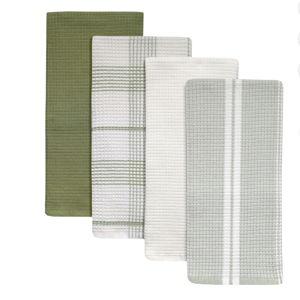 Better Homes & Gardens 4 Piece Waffle Kitchen Towel, Green