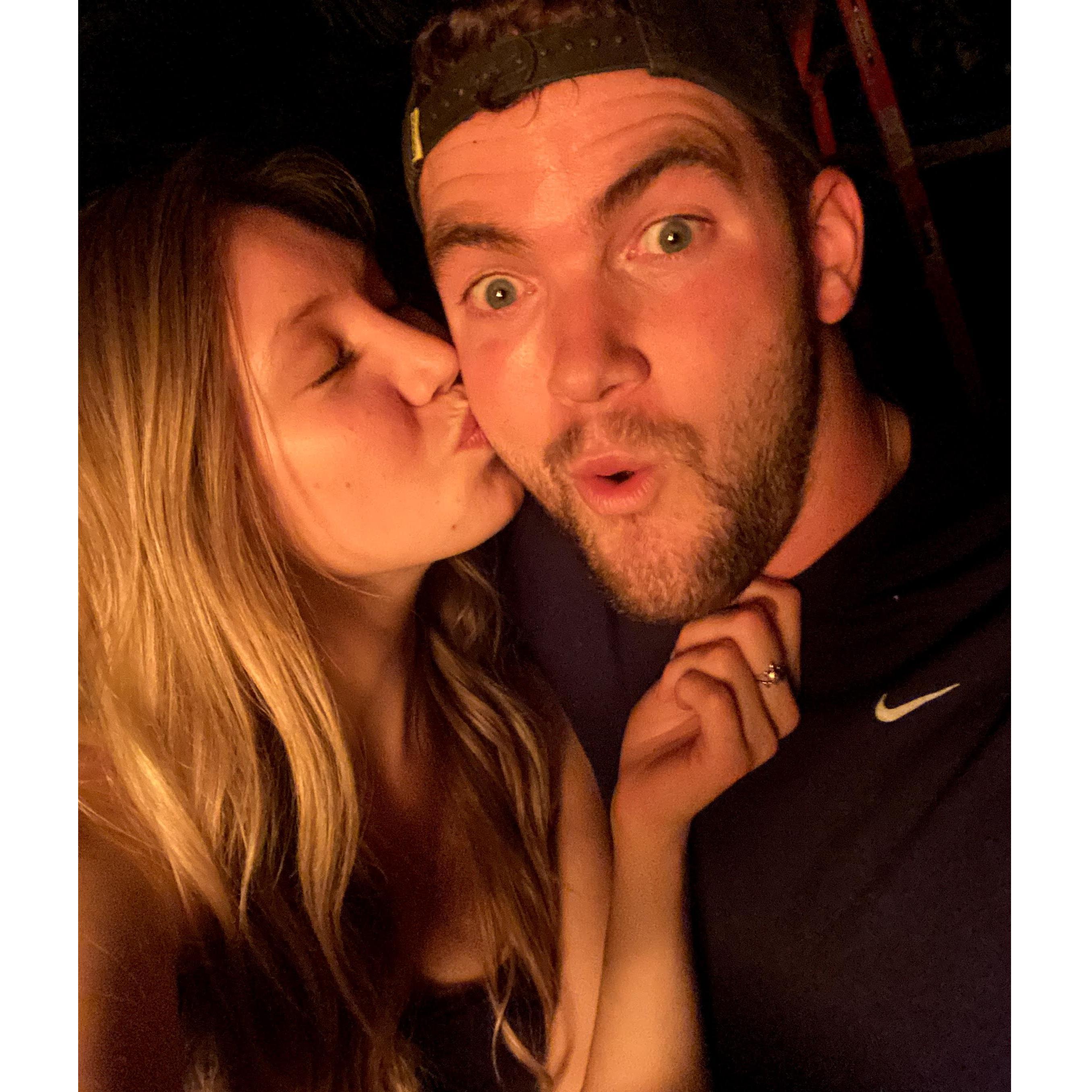 Fireside kisses