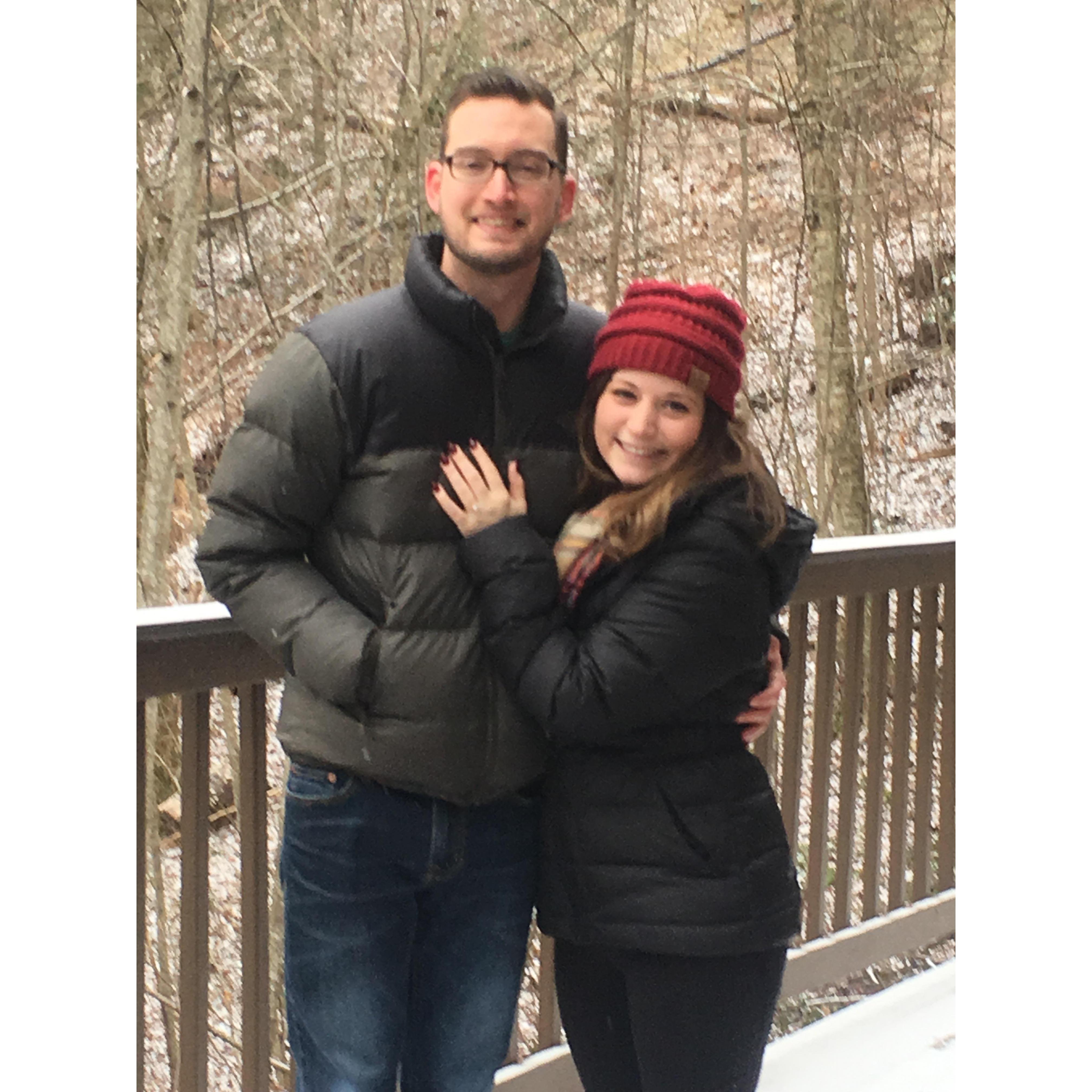 Our first picture together after we got engaged! It was even cold in Tennessee that day.