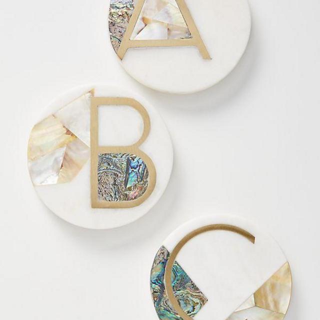 "H" Marina Monogram Coaster