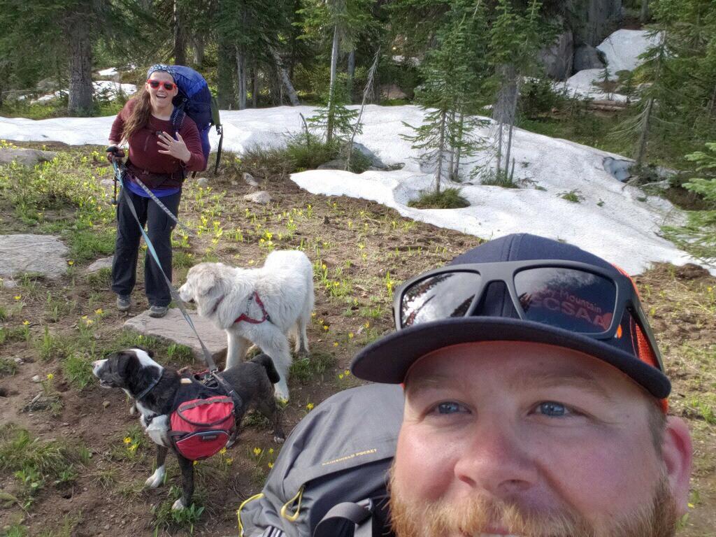 We got engaged! Backpacking in Steamboat Springs.