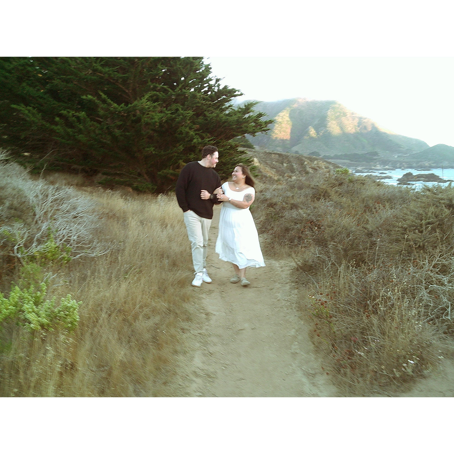 "Walk this way and look at each other" - The photographer, probably.