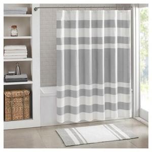 Spa Waffle Shower Curtain with 3M Treatment - Grey